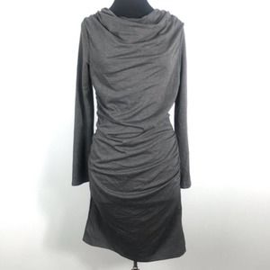 NWOT Renee C Grey Cowlneck Long Sleeve Dress